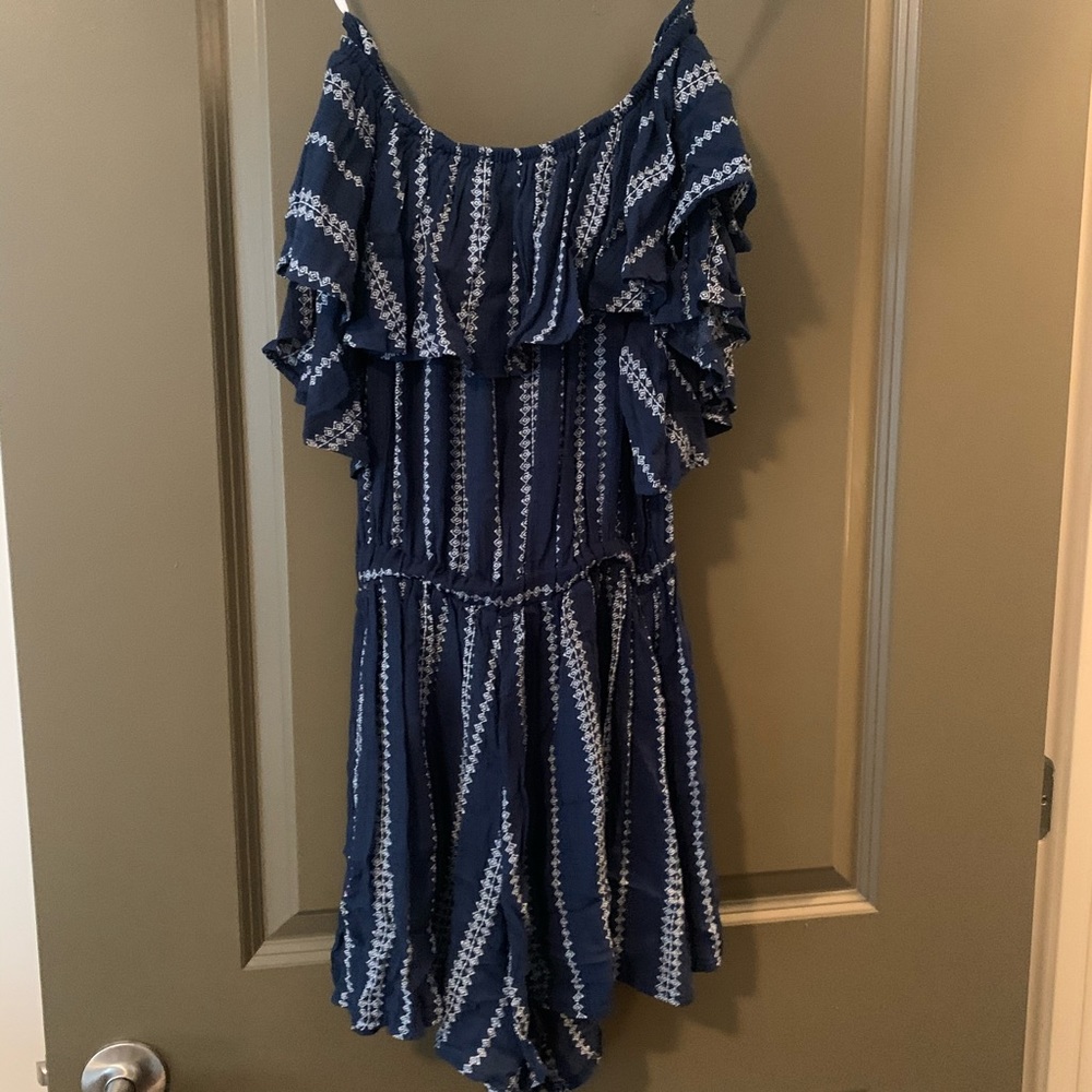 Paper Heart LF Navy Romper